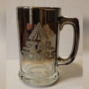 Vintage 1986 Disneyland Star Tours Collectible Souvenir Glass Mug